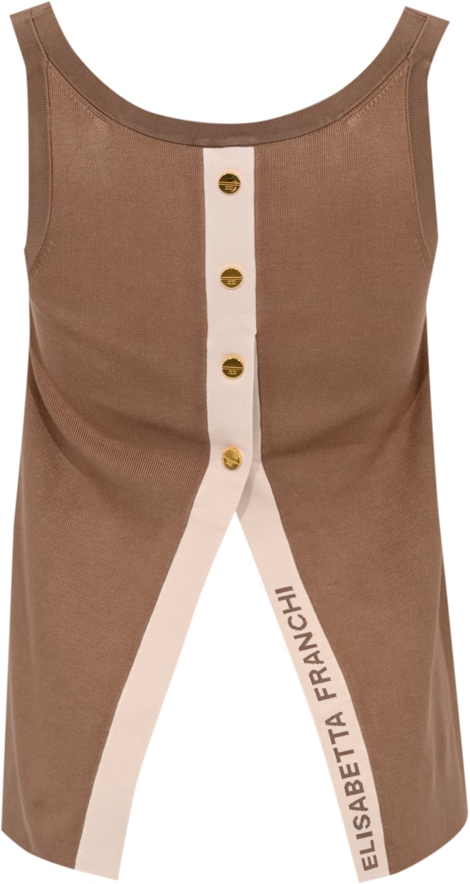 Elisabetta Franchi Top Argillaburro Beige