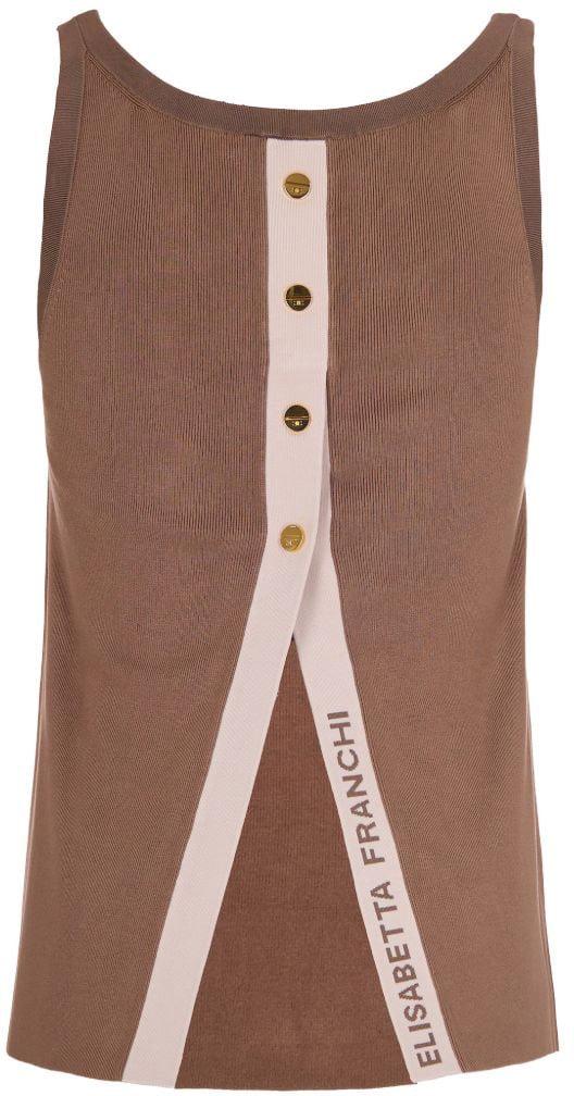 Elisabetta Franchi Top Argillaburro Beige