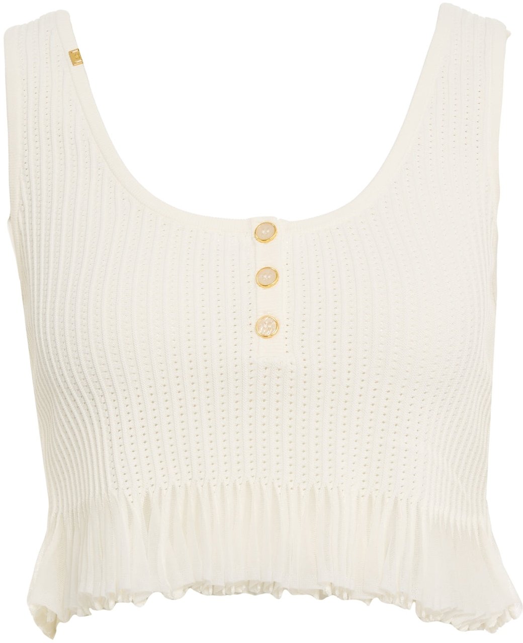Elisabetta Franchi Openwork knit top Wit