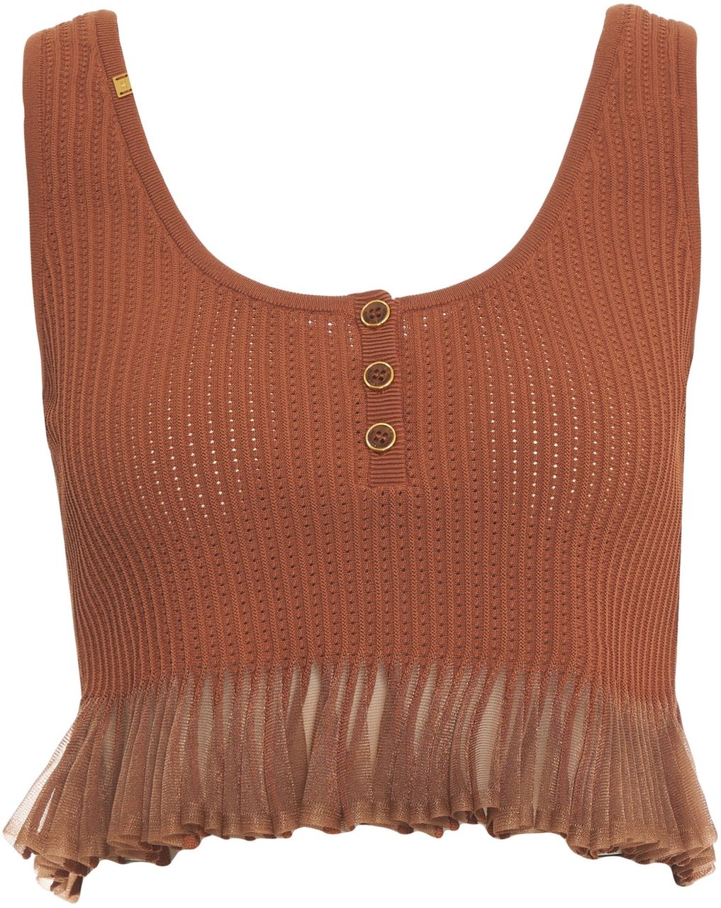 Elisabetta Franchi Openwork knit top Bruin