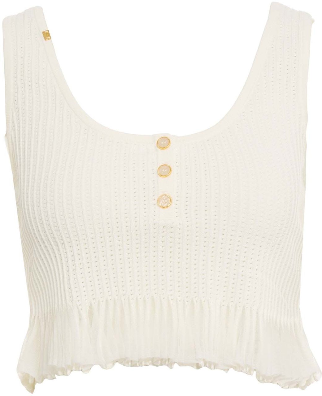 Elisabetta Franchi Openwork knit top Wit