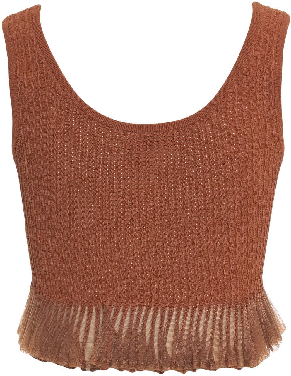 Elisabetta Franchi Openwork knit top Bruin