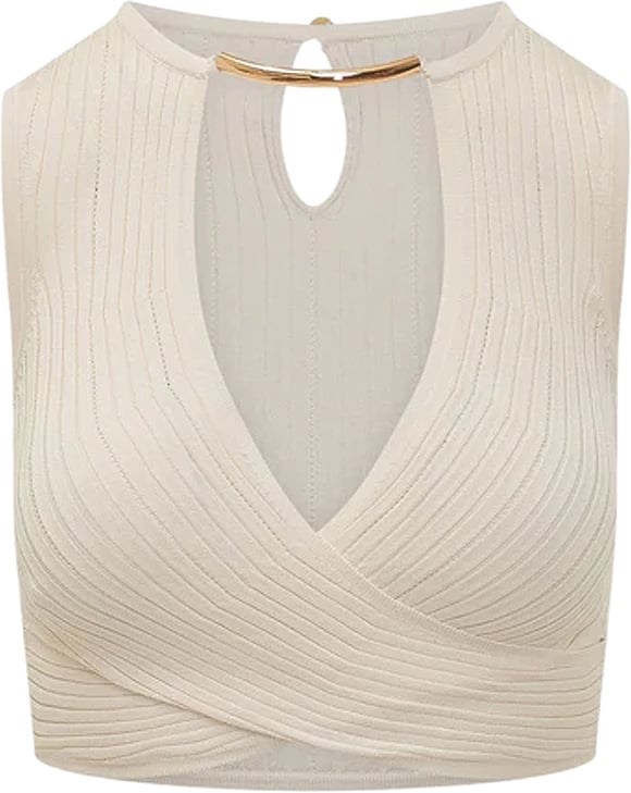 Elisabetta Franchi Top Burro Wit