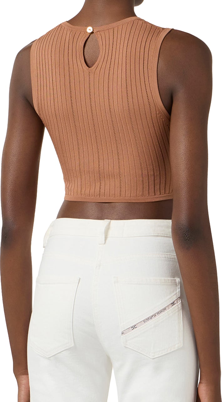 Elisabetta Franchi Top Cuoio Beige