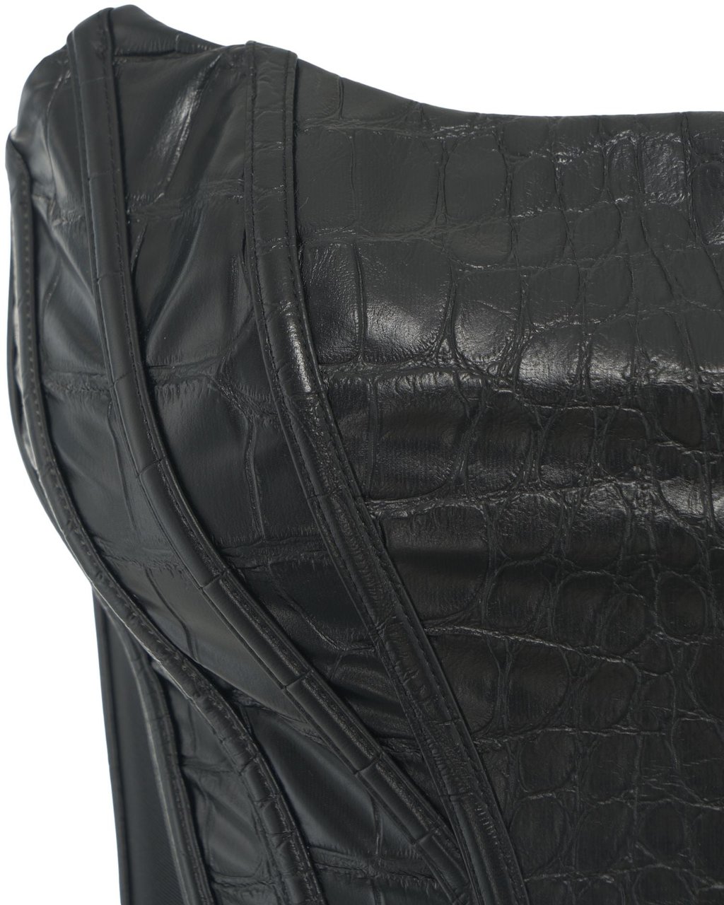 Elisabetta Franchi Top with crocodile embossing Zwart