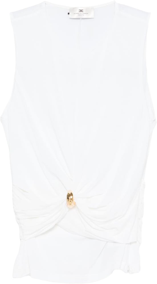 Elisabetta Franchi Top Avorio Wit
