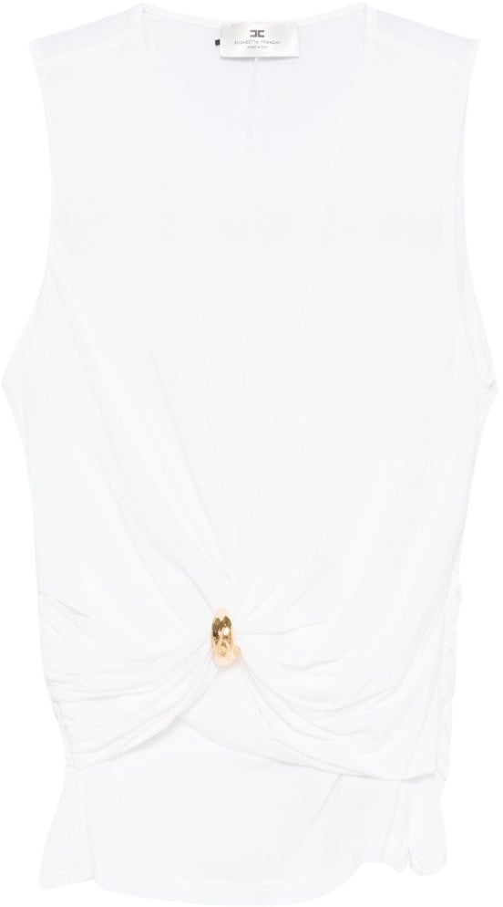 Elisabetta Franchi Top Ivory Wit