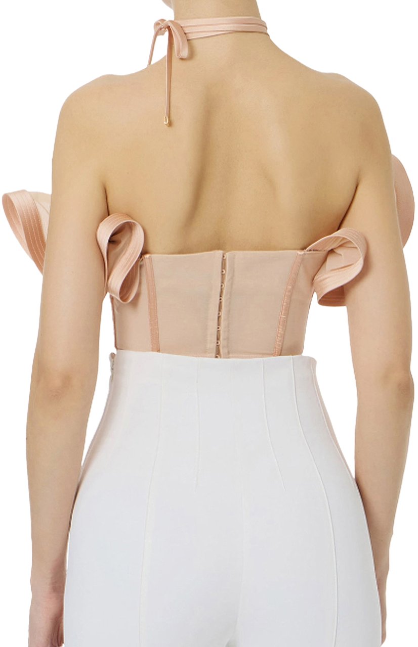 Elisabetta Franchi Top Nude Neutraal