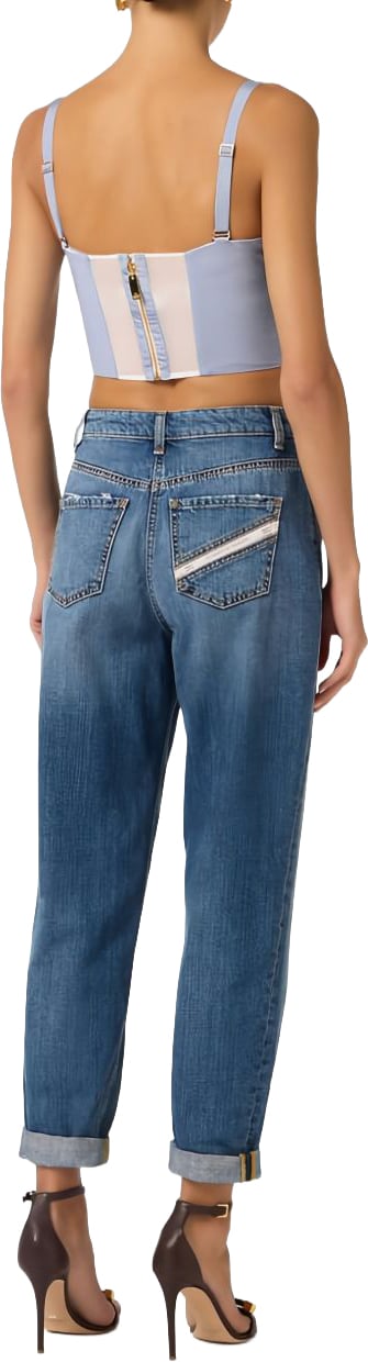 Elisabetta Franchi Top Blue Lichtblauw