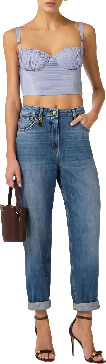 Elisabetta Franchi Top Blue Lichtblauw