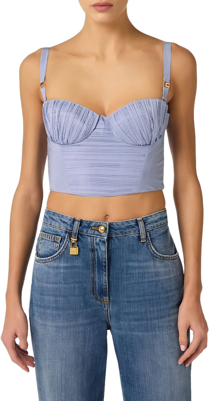 Elisabetta Franchi Top Blue Blauw