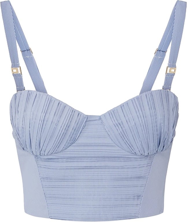 Elisabetta Franchi Top Oxford Lichtblauw
