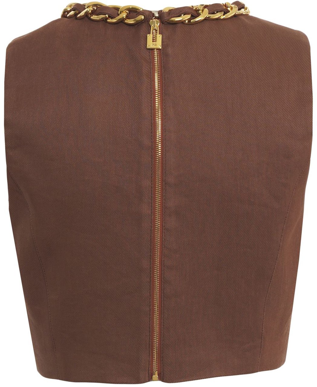 Elisabetta Franchi Top with chain detail Bruin