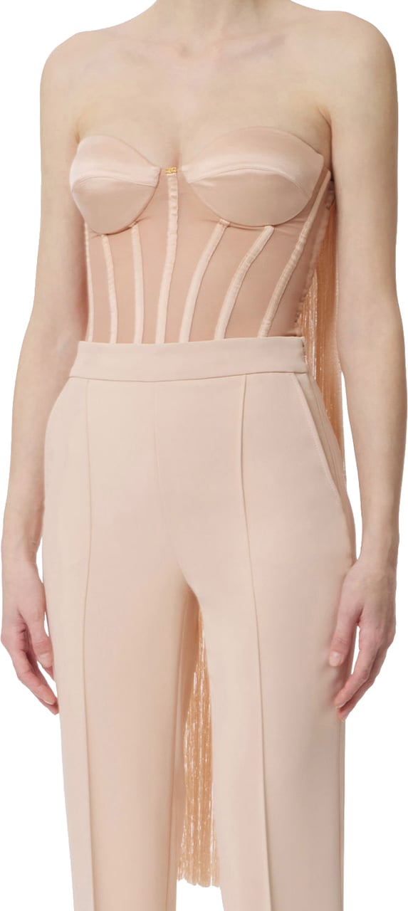 Elisabetta Franchi Top Nude Roze