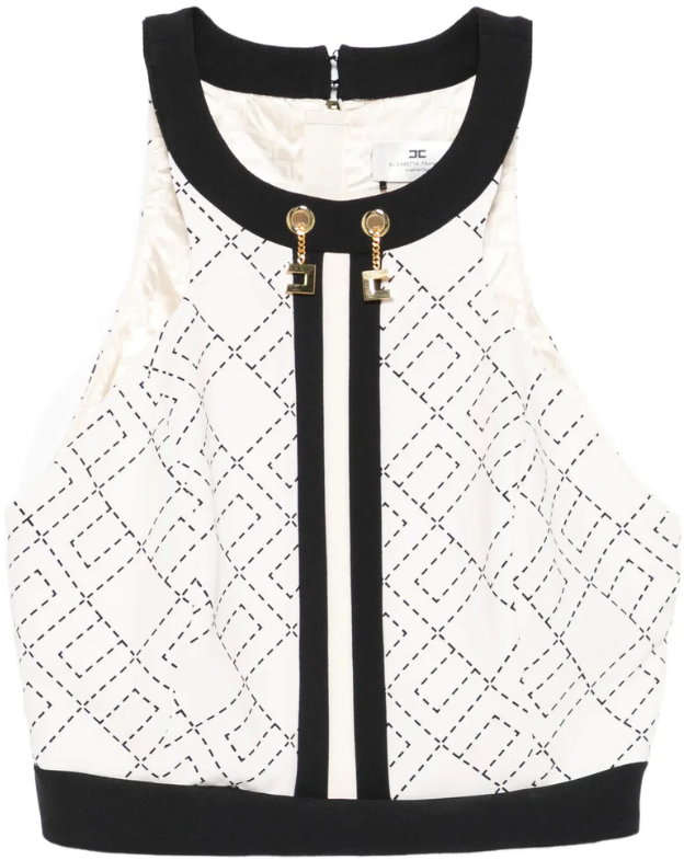 Elisabetta Franchi Top Lattenero Zwart