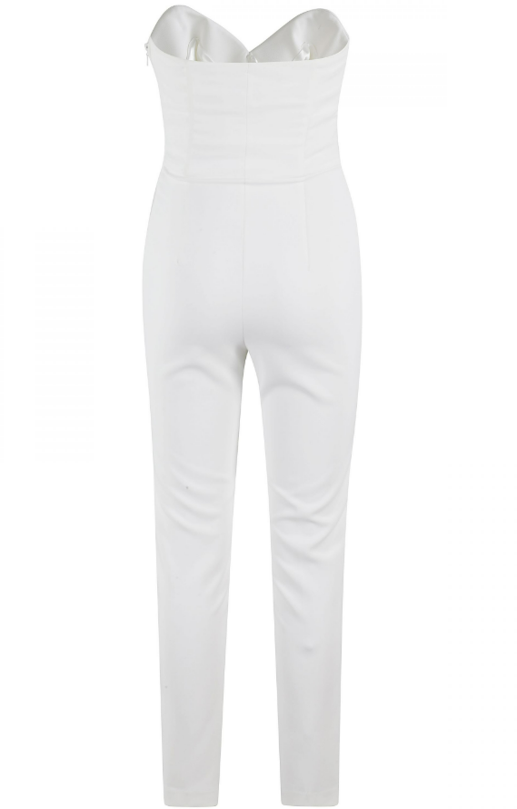 Elisabetta Franchi Trousers Ivory Wit