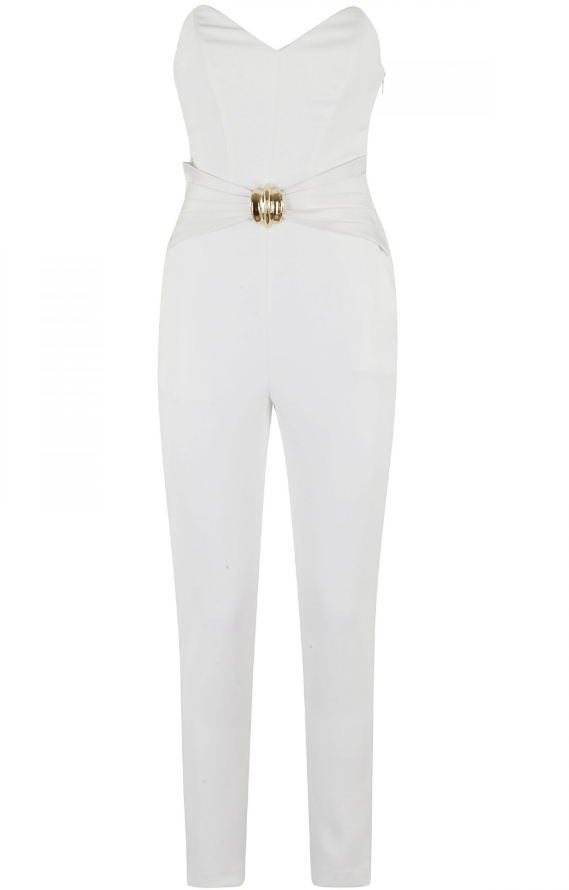 Elisabetta Franchi Trousers Ivory Wit