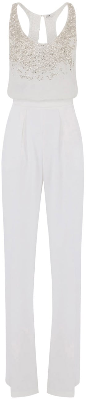 Elisabetta Franchi Trousers Ivory Wit