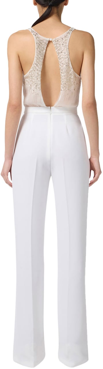 Elisabetta Franchi Trousers Ivory Wit