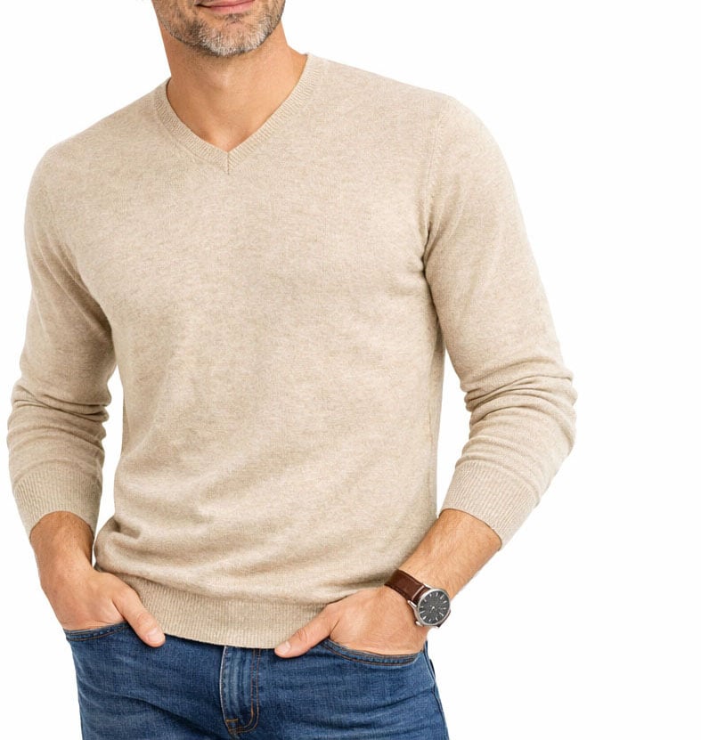ELLI maglia scollo V finezza 12 Beige