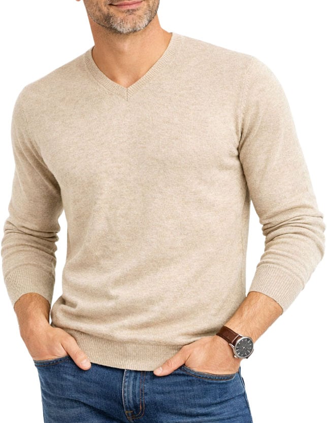 ELLI maglia scollo V finezza 12 Beige
