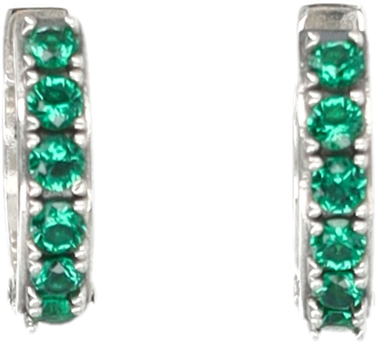 Emanuele Bicocchi Earring Pair Zircone Clear Verde Groen