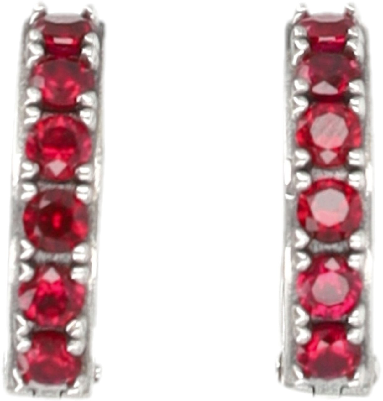 Emanuele Bicocchi Earring Pair Zircone Clear Ruby Rood