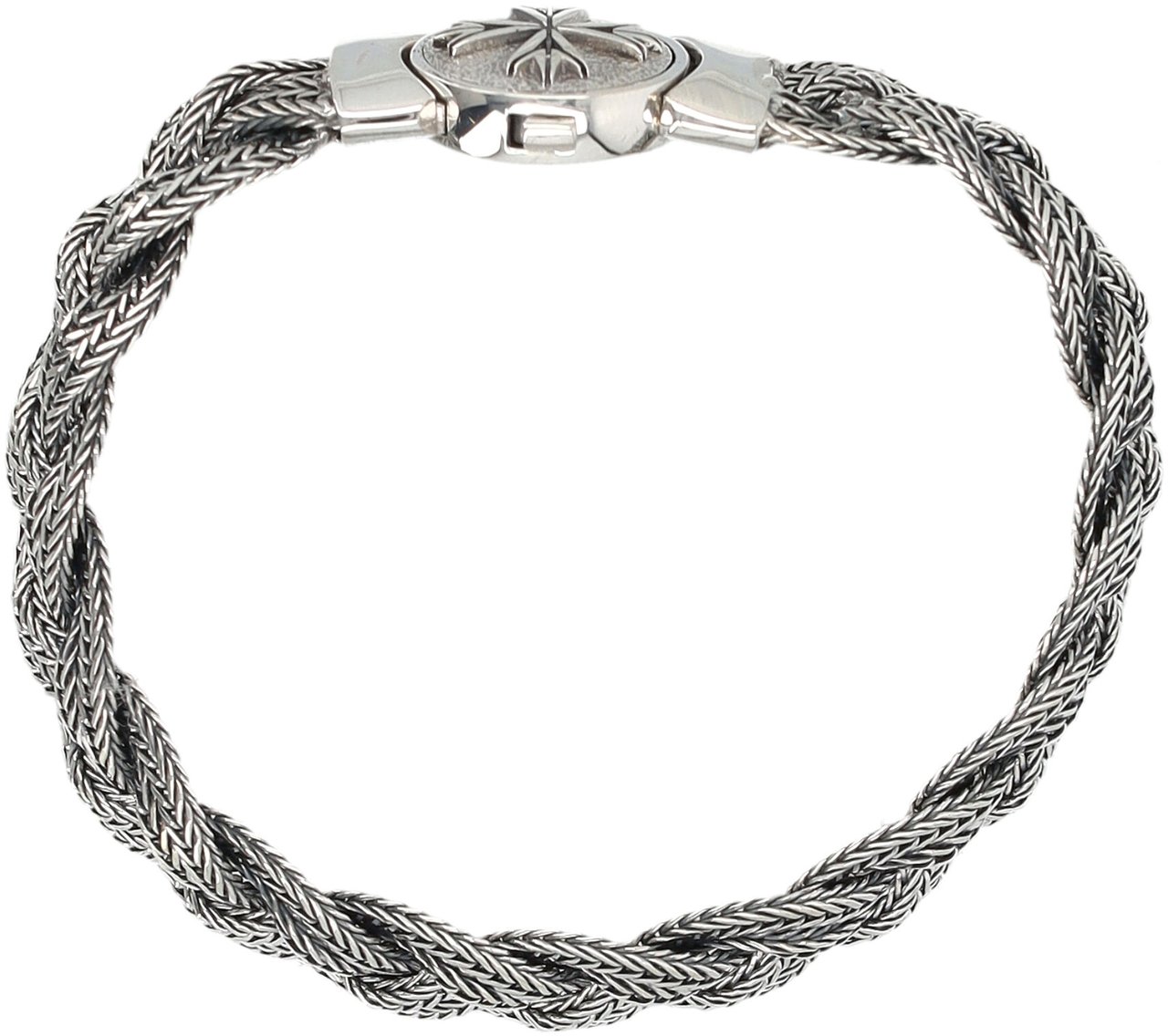 Emanuele Bicocchi Braided New Logo Large Bracelet Argento Zilver