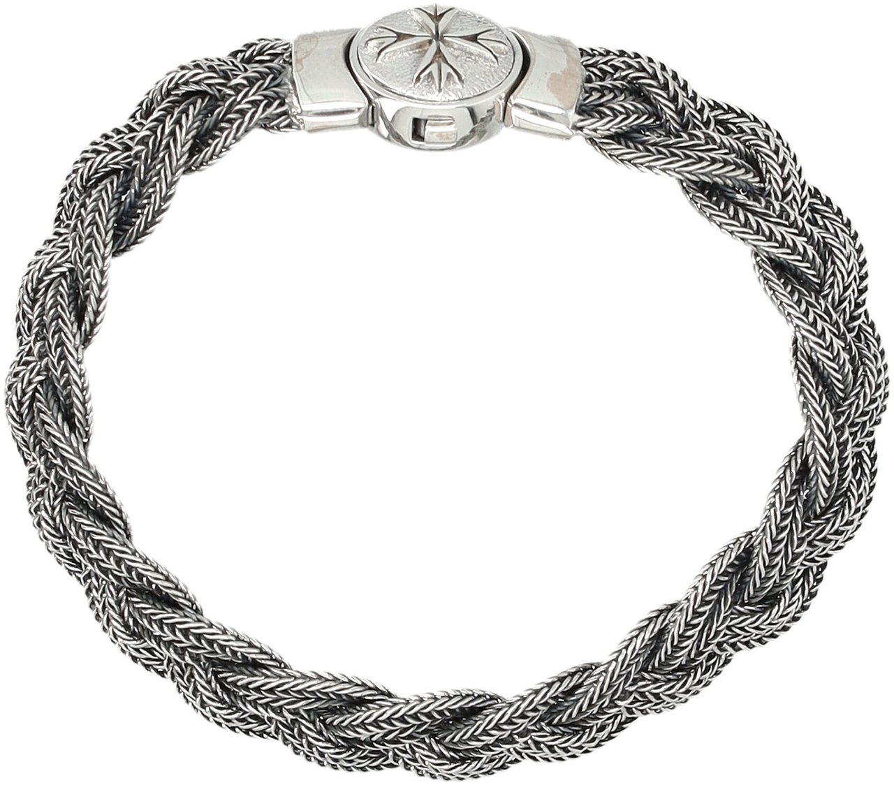 Emanuele Bicocchi Braided New Logo Medium Bracelet Argento Zilver