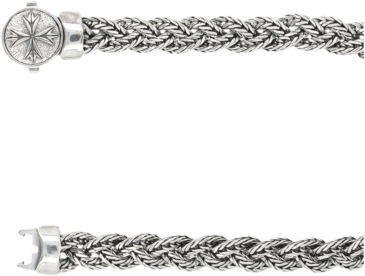 Emanuele Bicocchi Braided New Logo Small Bracelet Argento Zilver