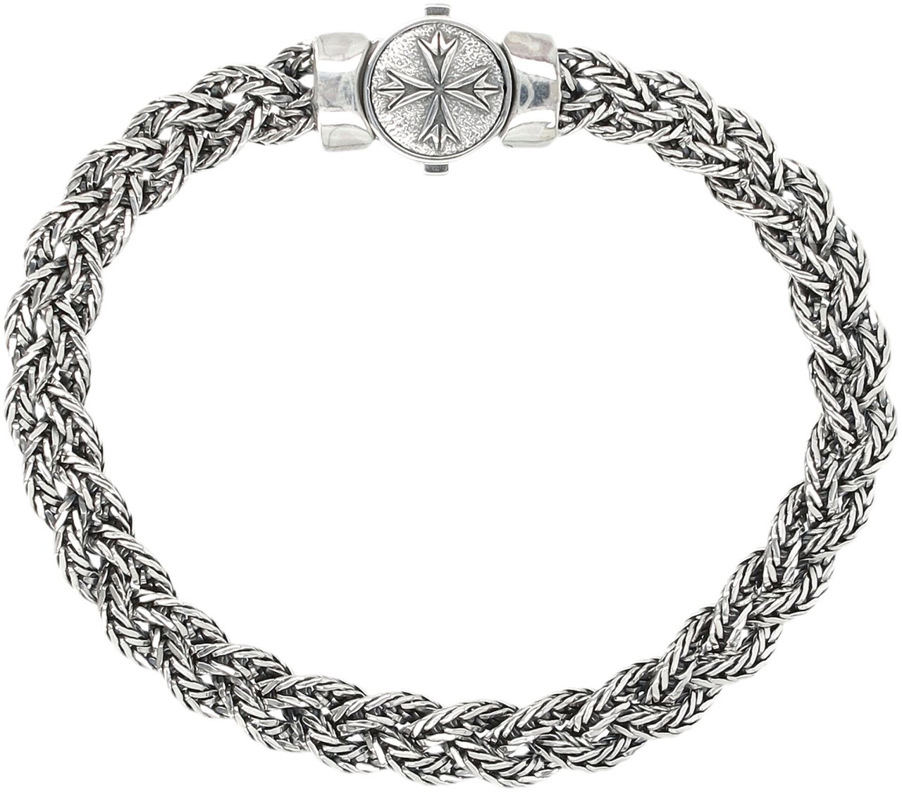 Emanuele Bicocchi Braided New Logo Small Bracelet Argento Zilver