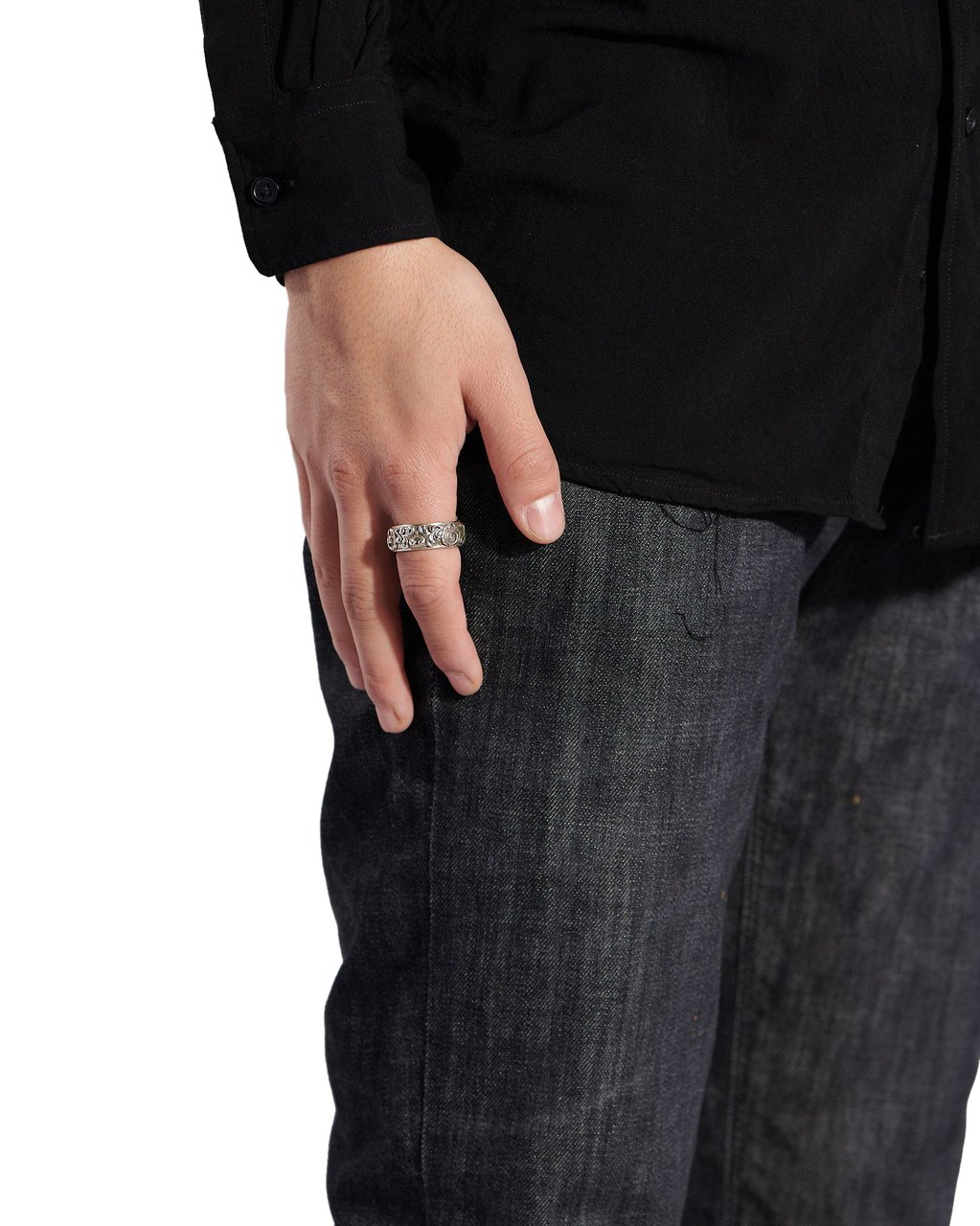 Emanuele Bicocchi LARGE ARABESQUE BAND RING SILVER Zilver