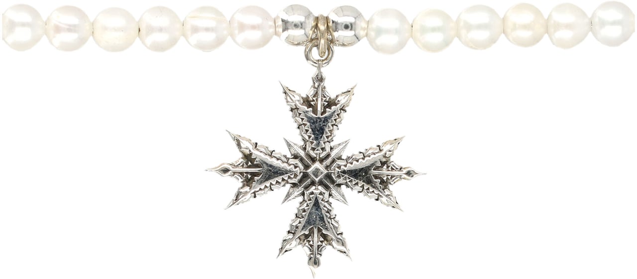 Emanuele Bicocchi Necklace Medium Pearl Crest Argento Zilver