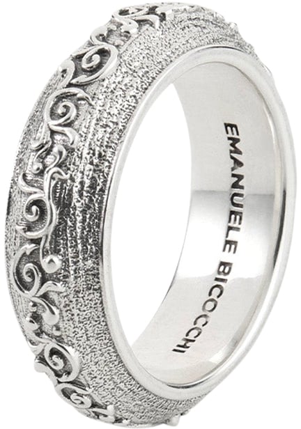 Emanuele Bicocchi FLOURISH BAND RING SILVER Zilver