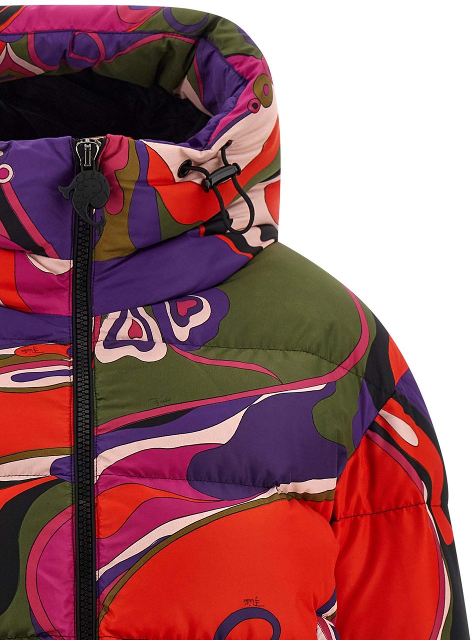 Emilio Pucci Multicolor Polyamide Full-Length Jacket Divers