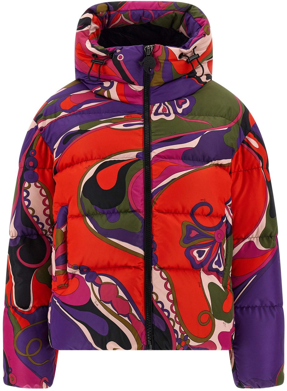 Emilio Pucci Multicolor Polyamide Full-Length Jacket Divers