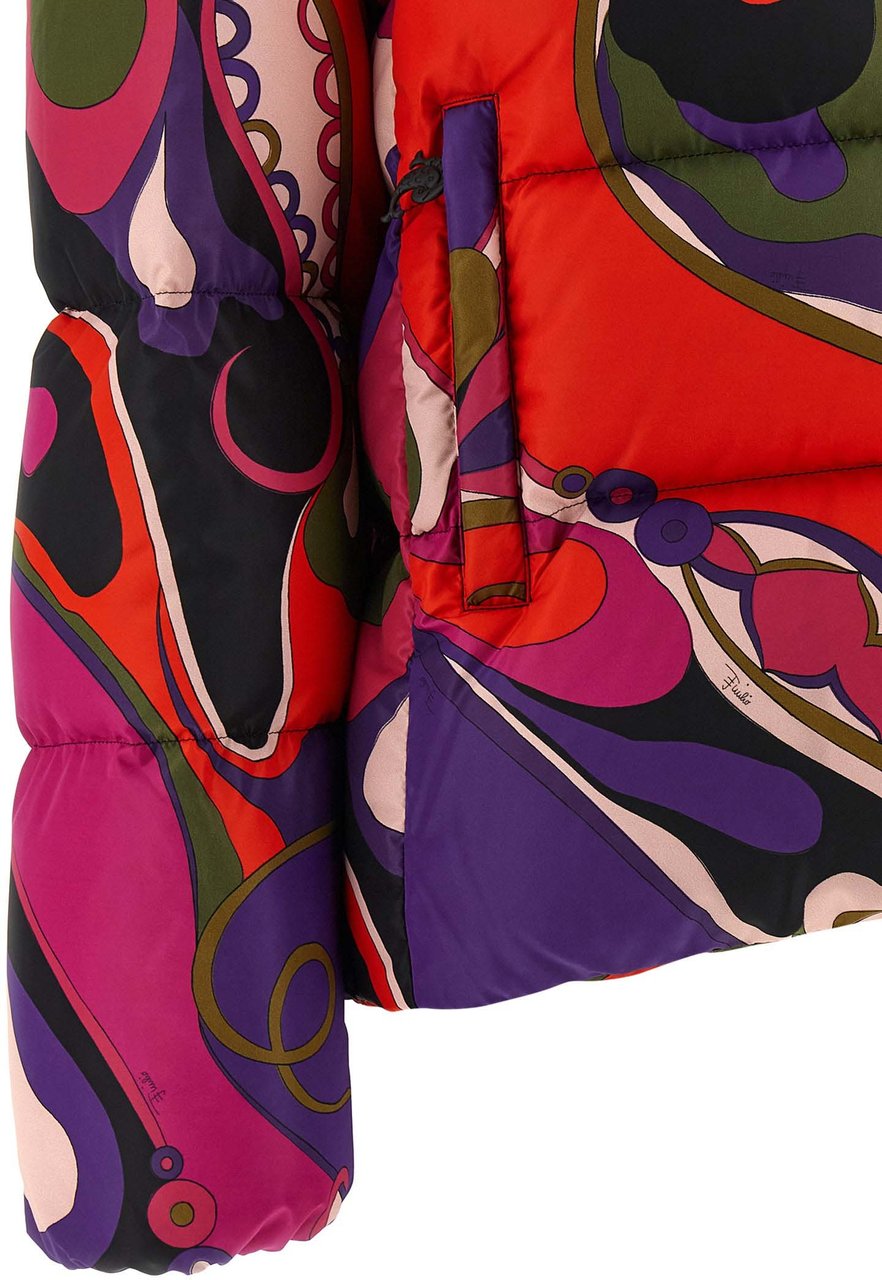 Emilio Pucci Multicolor Polyamide Full-Length Jacket Divers