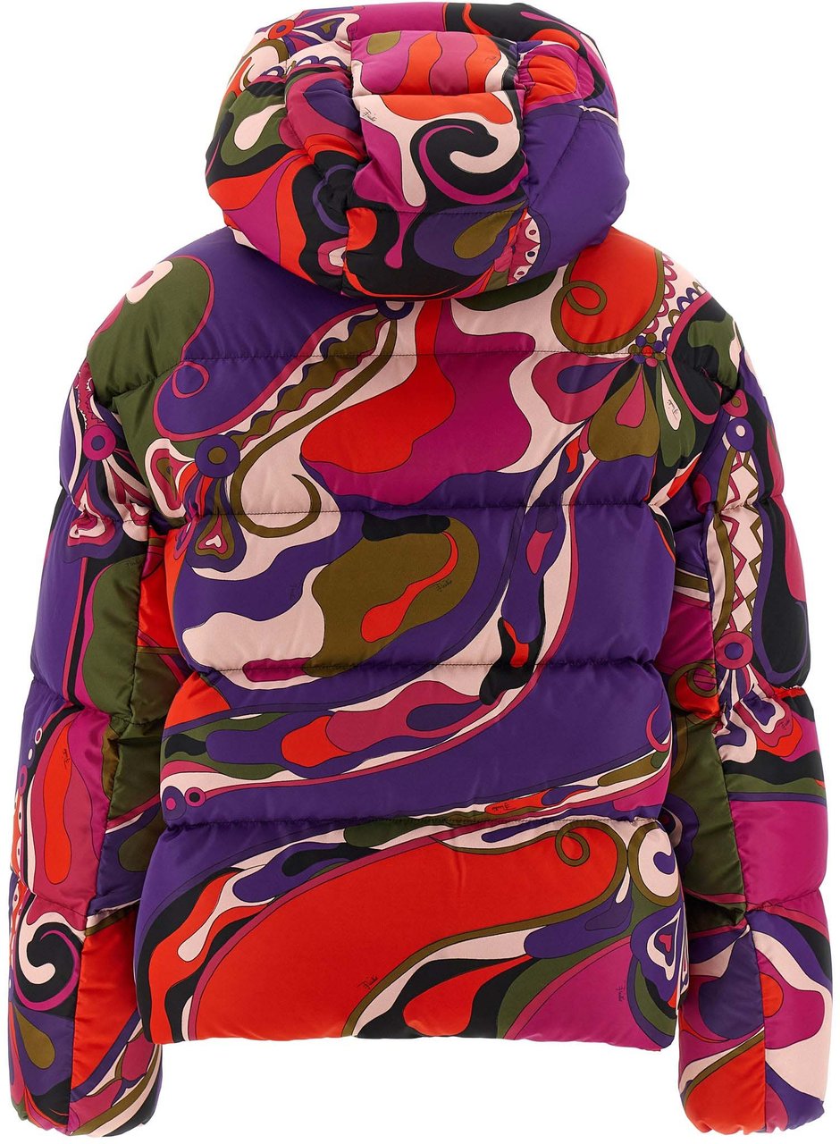 Emilio Pucci Multicolor Polyamide Full-Length Jacket Divers