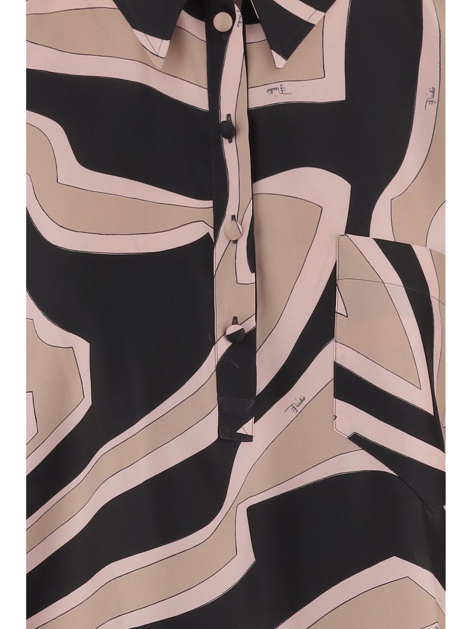Emilio Pucci Silk Twill Dress with Abstract Labyrinth Print Roze