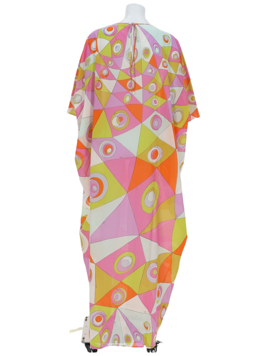 Emilio Pucci Pink Geometric Flowing Kaftan Dress Roze