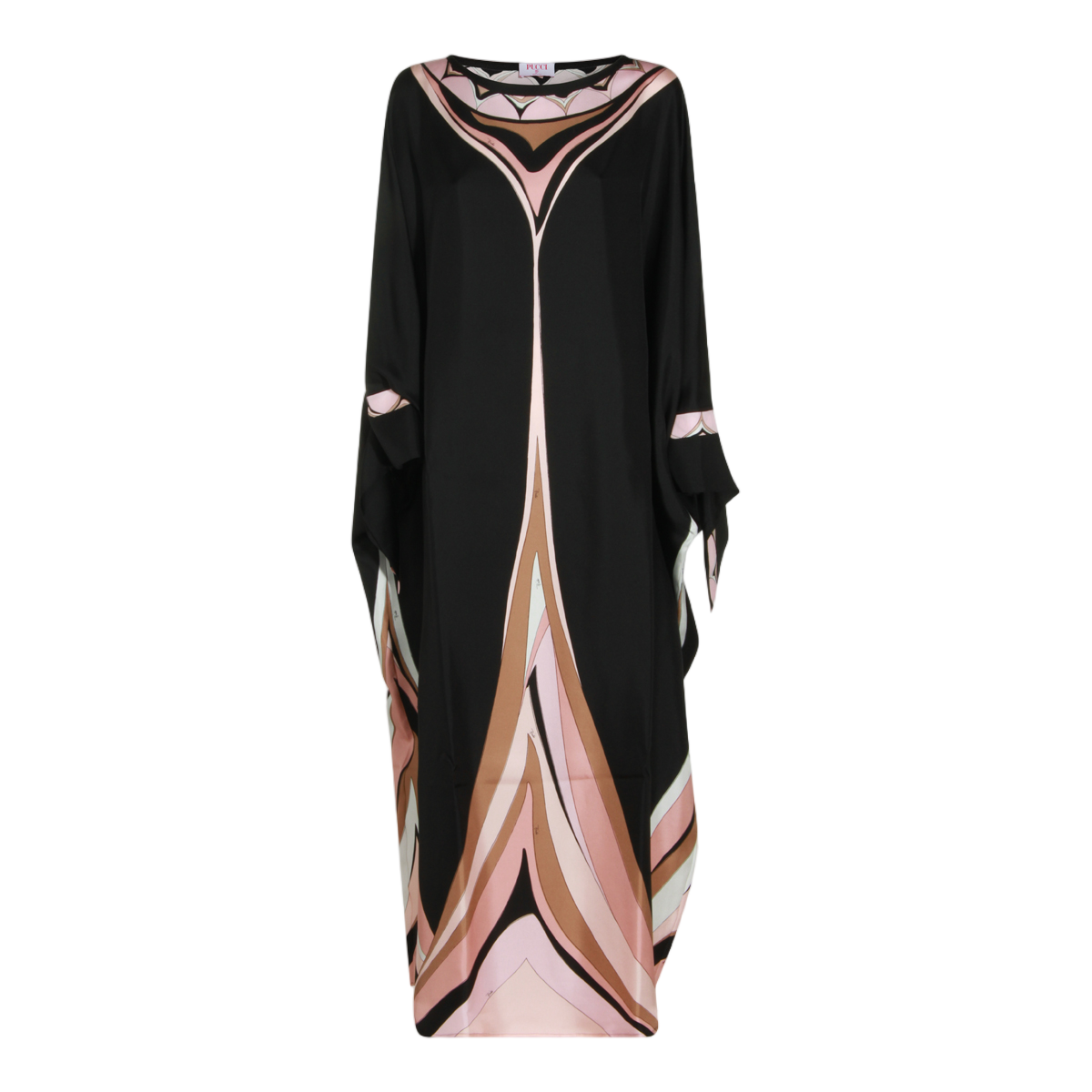 Emilio Pucci Geometric Pattern Maxi Dress With Flowing Silhouette Zwart