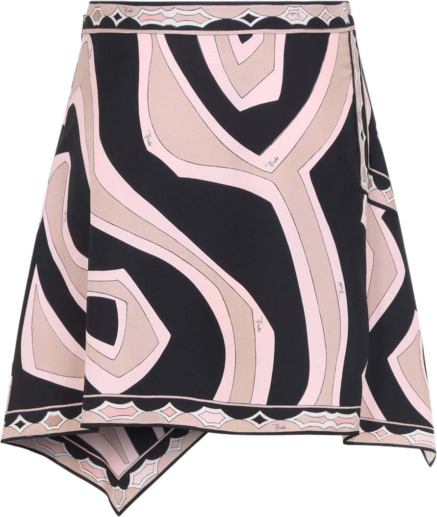 Emilio Pucci Pucci Silk Twill Mini Skirt Divers