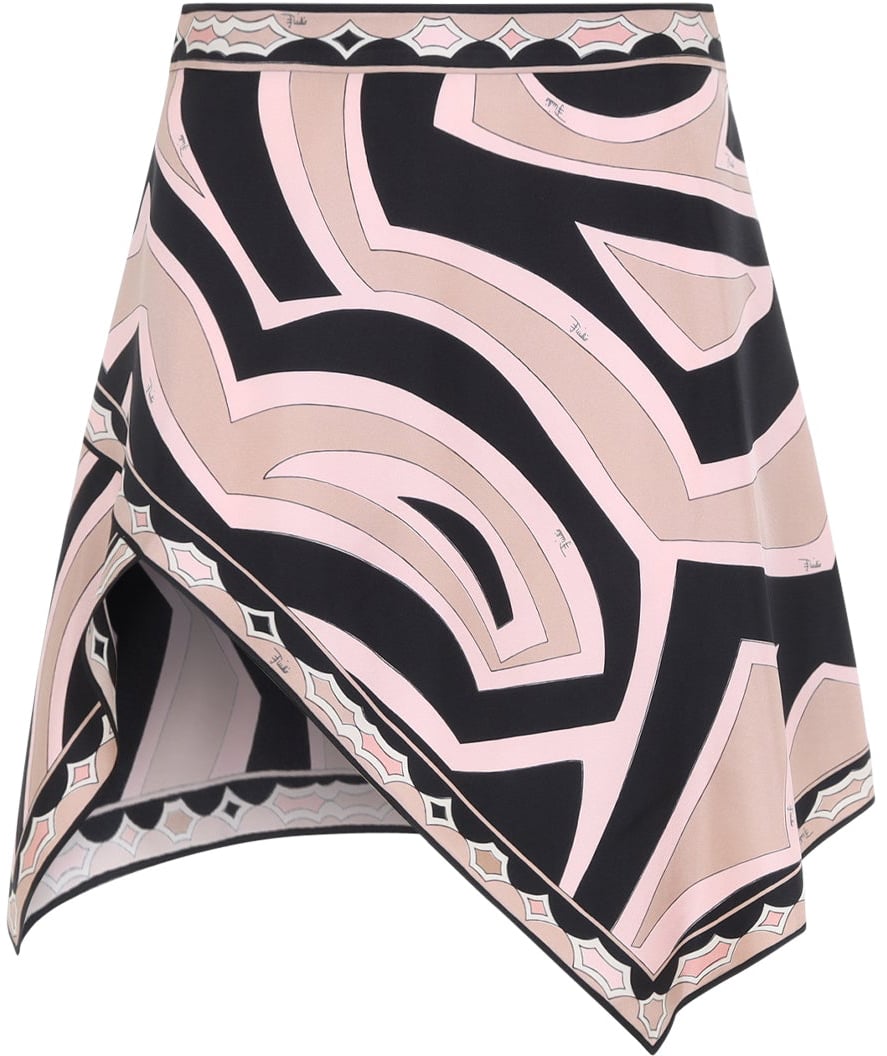 Emilio Pucci Pucci Silk Twill Mini Skirt Divers