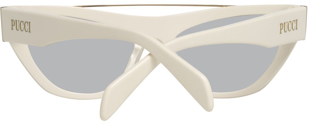 Emilio Pucci White Metal Sunglasses Wit