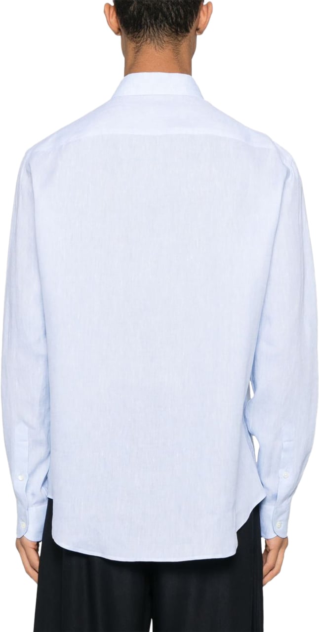 Emporio Armani Shirts Clear Blue Blauw