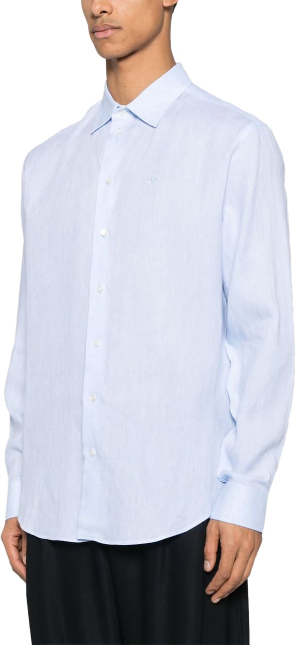Emporio Armani Shirts Clear Blue Blauw