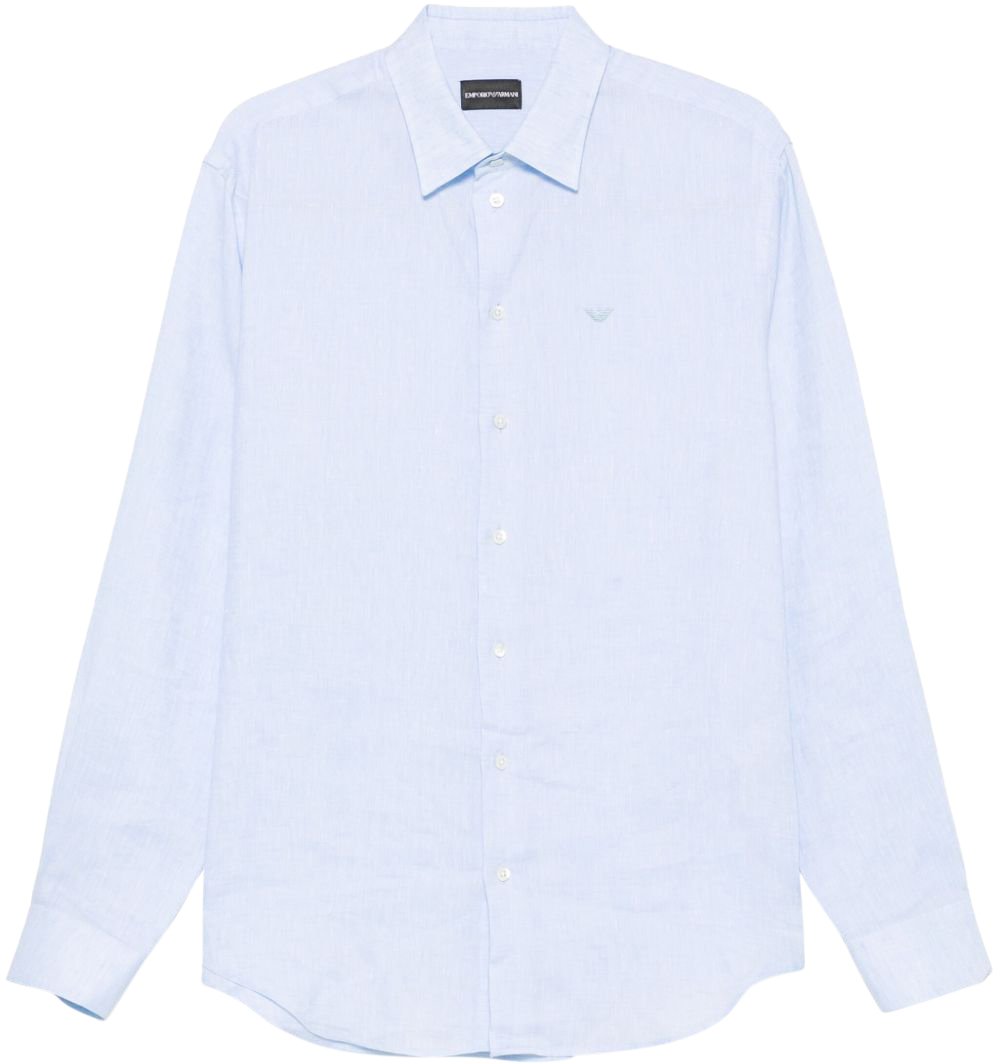 Emporio Armani Shirts Clear Blue Blauw