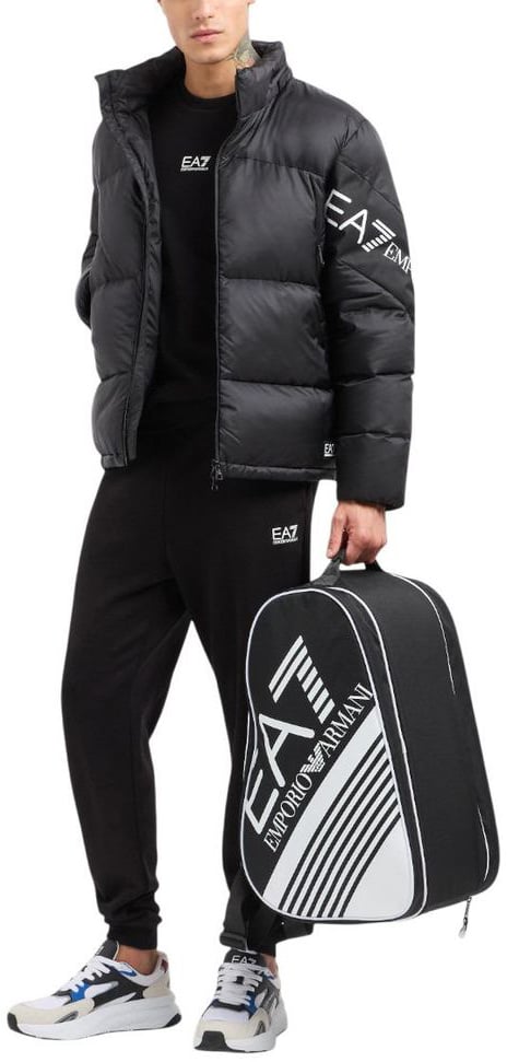 Emporio Armani EA7 Emporio Armani Black Cotton Sweatshirt Zwart