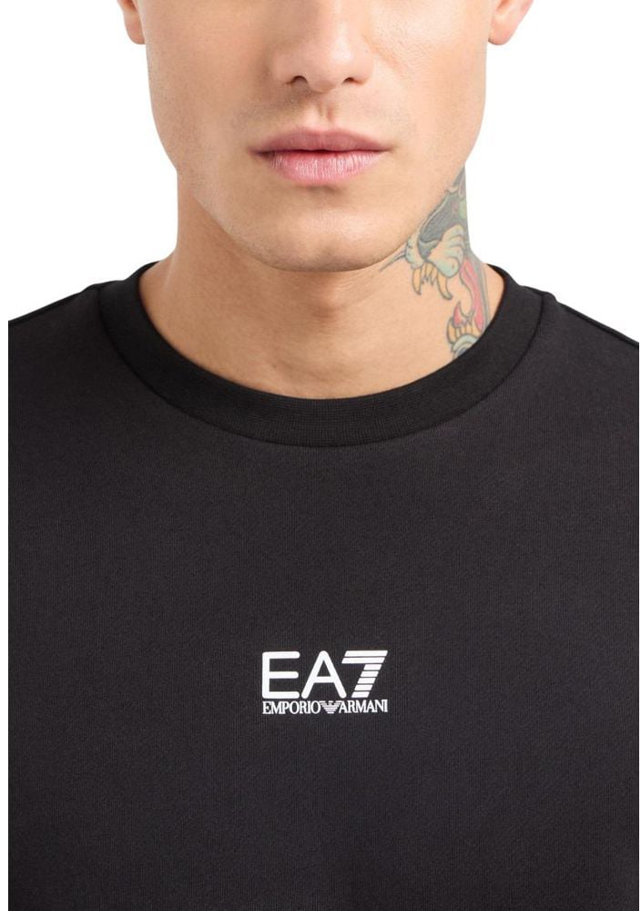 Emporio Armani EA7 Emporio Armani Black Cotton Sweatshirt Zwart