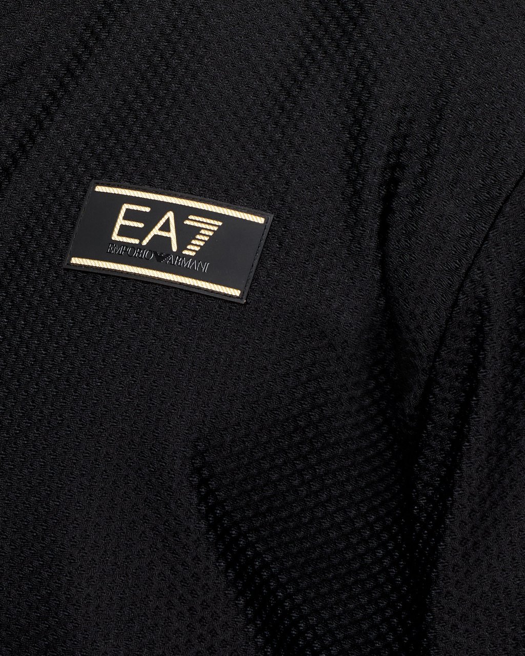 Emporio Armani Textured Technical Fabric Zip-Up Hoodie Zwart